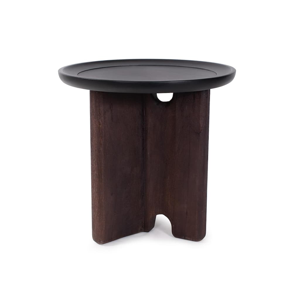 Rounded Bollack Tray Side Table - 23.3/4H x 24D x 24W