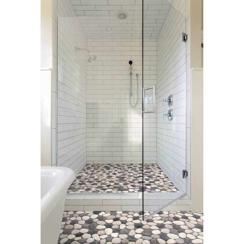 Classic Pebble 11 in. x 11 in. Mesh-Mounted Mosaic Wall and Floor Tile