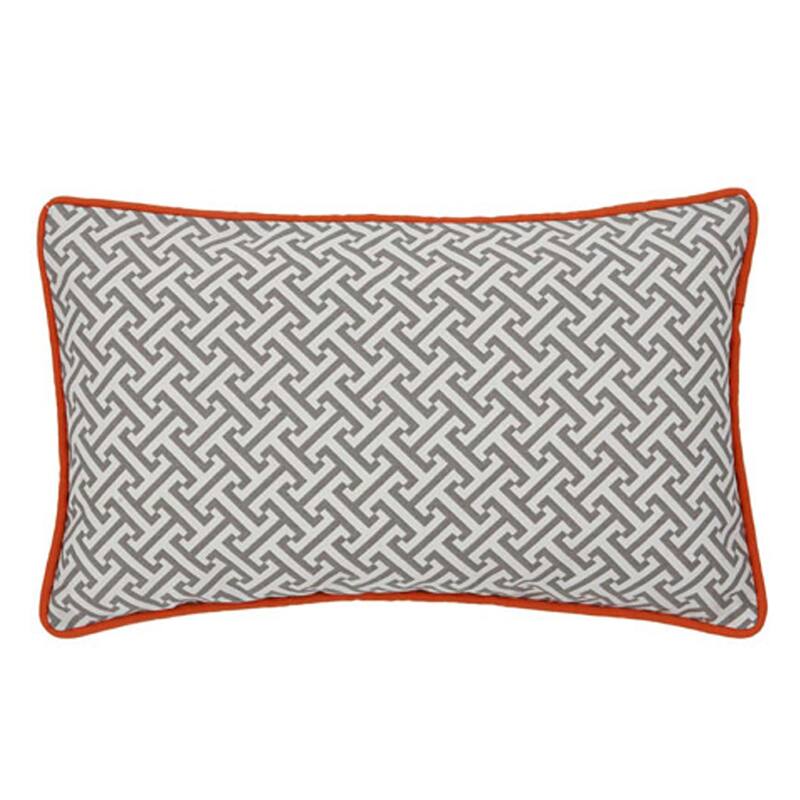Jiti Outdoor Waterproof Sunbrella Mid-Century Modern Geometric Maze Patterned Lumbar Pillows Cushions for Pool Patio Chair