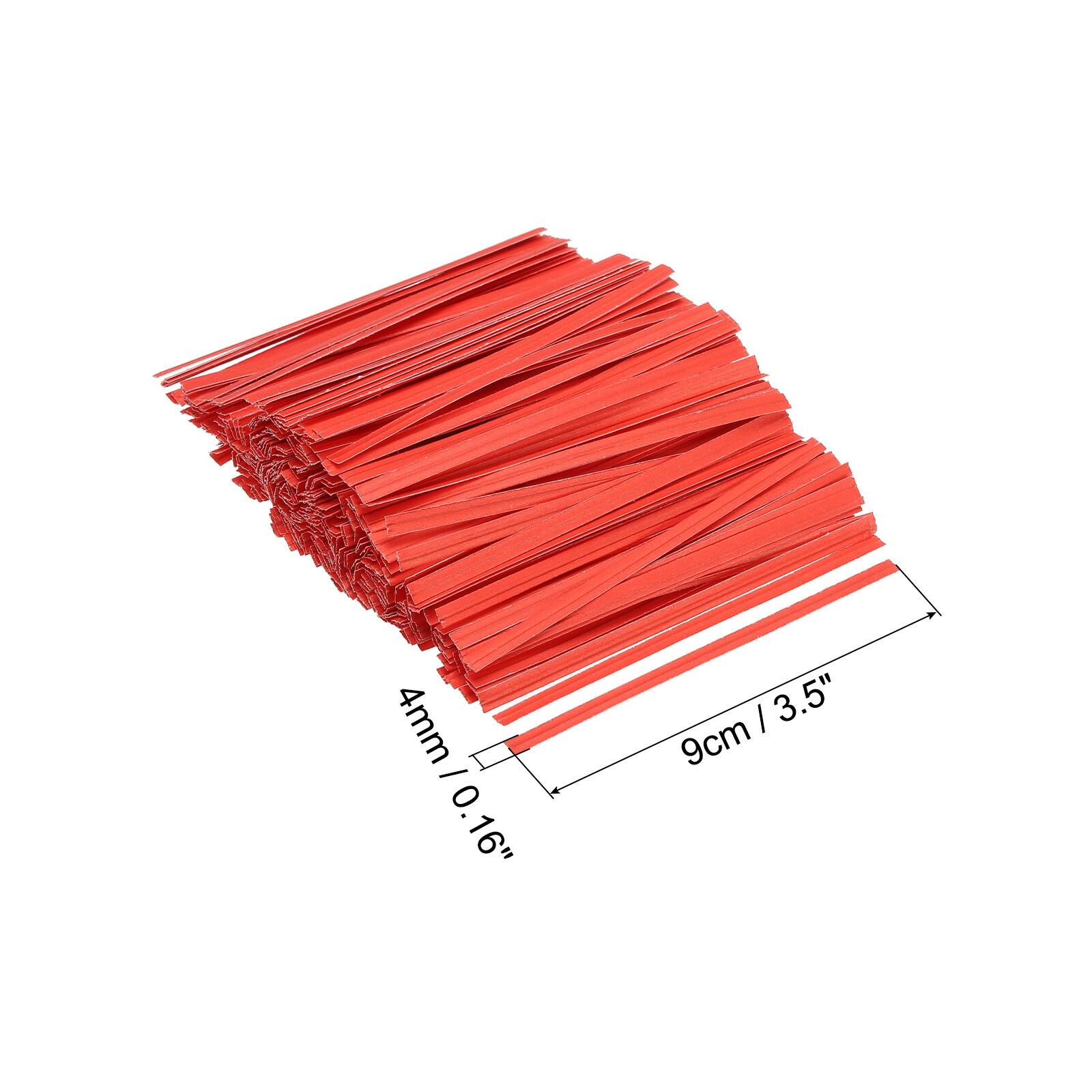 5 Red Paper Twist Ties