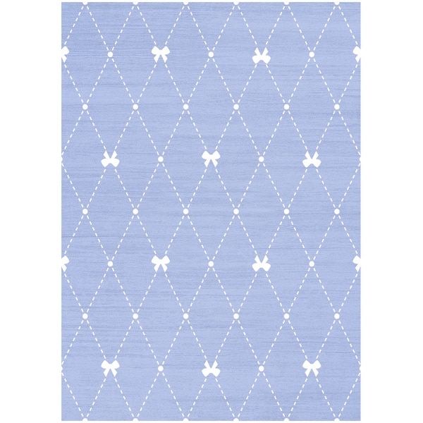 slide 2 of 9, Nourison Imagination Indoor only Blue Ribbon Graphic Area Rug 4' x 6' - Blue