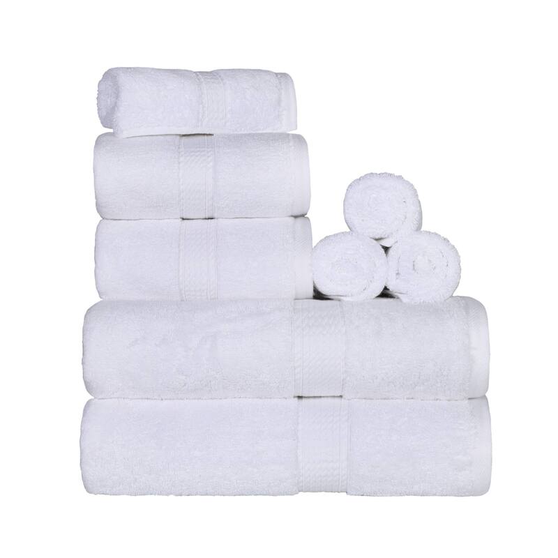 Superior Egyptian Cotton Pile Heavyweight 8-Piece Towel Set