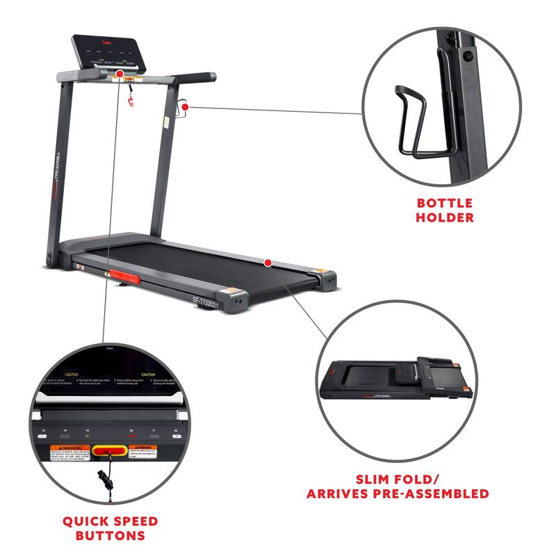 Sunny Health Fitness Interactive Slim Treadmill with Bluetooth - SF-T722021