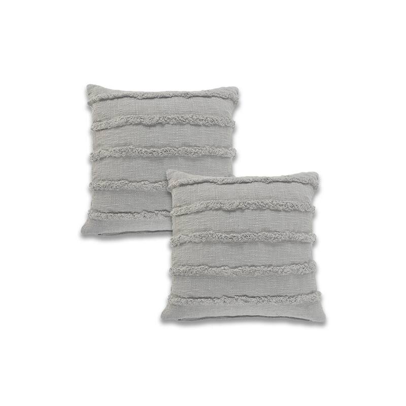 Sevita Birch Solid Natural Cotton Square Throw Pillow, Set of 2 or 4