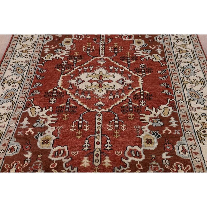 Tabriz Indian Area Rug Handmade Traditional Orange Wool Carpet - 7'11"x 10'1"