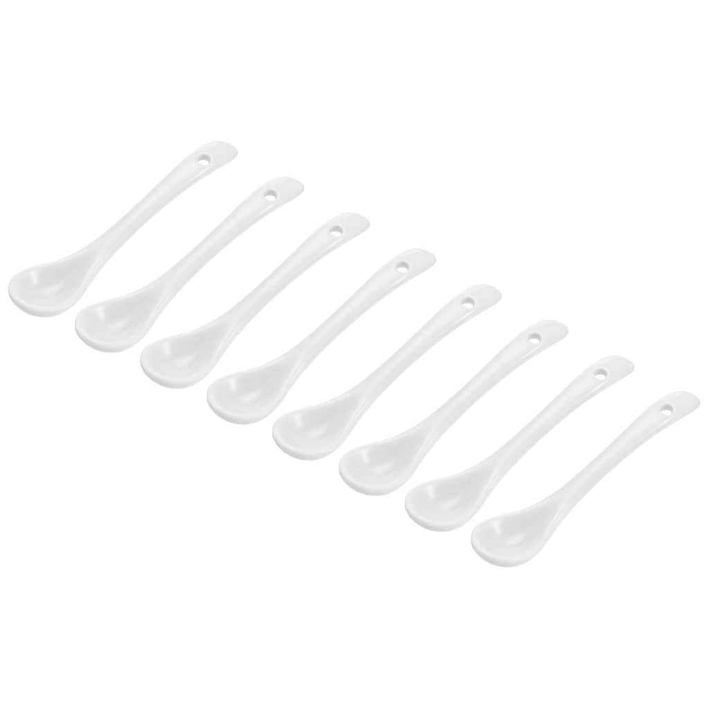 Ceramic Spoons 3.7" White Spoon for Home Kitchen Restaurant 8 Pcs