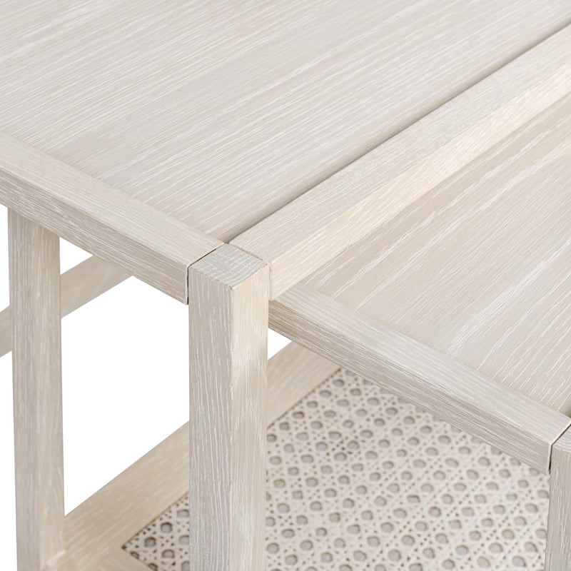 Classic Home Devin Oak Wood Nesting End Table
