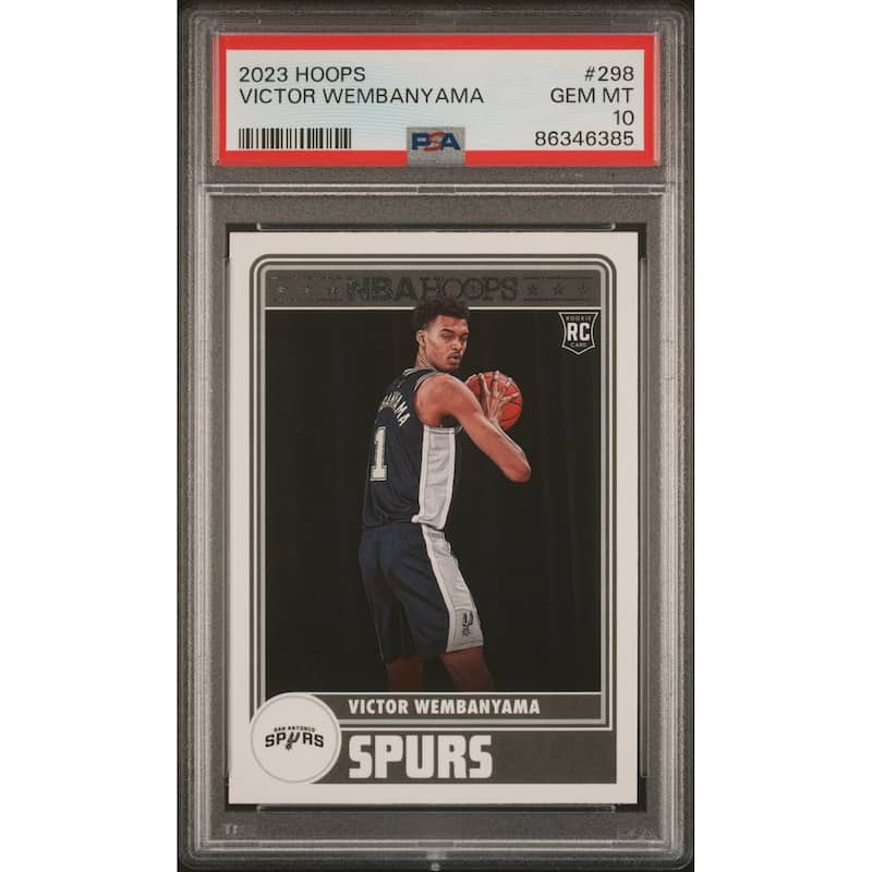 Victor Wembanyama 2023 Hoops Basketball Rookie Card #298 Graded PSA 10 - 8'6" x 11'6"