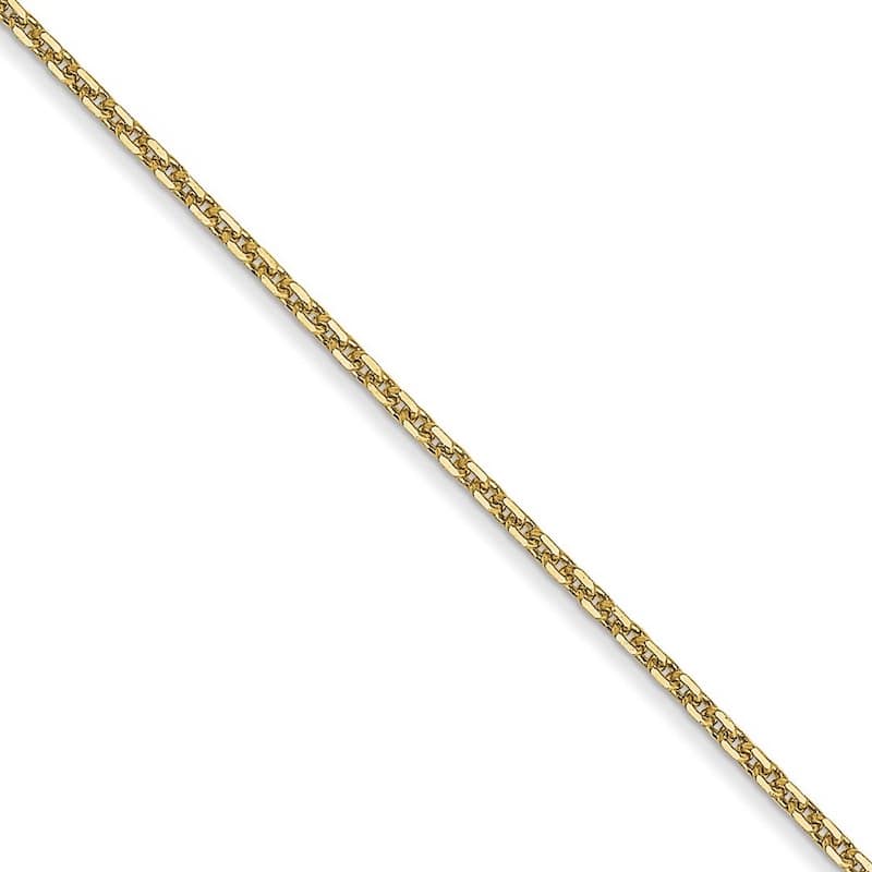 Curata 10k Yellow Gold 0.95mm Diamond Cut Cable Chain Necklace (Lobster)