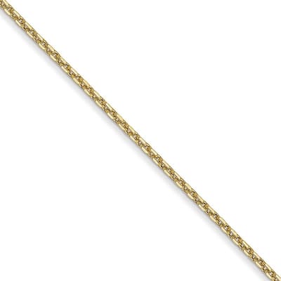 Curata 10k Yellow Gold 0.95mm Diamond Cut Cable Chain Necklace (Lobster)