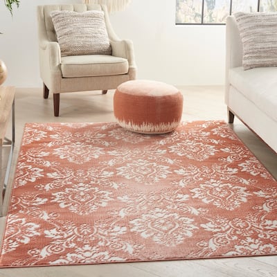 Nourison Elation Damask Pattern French Country Area Rug