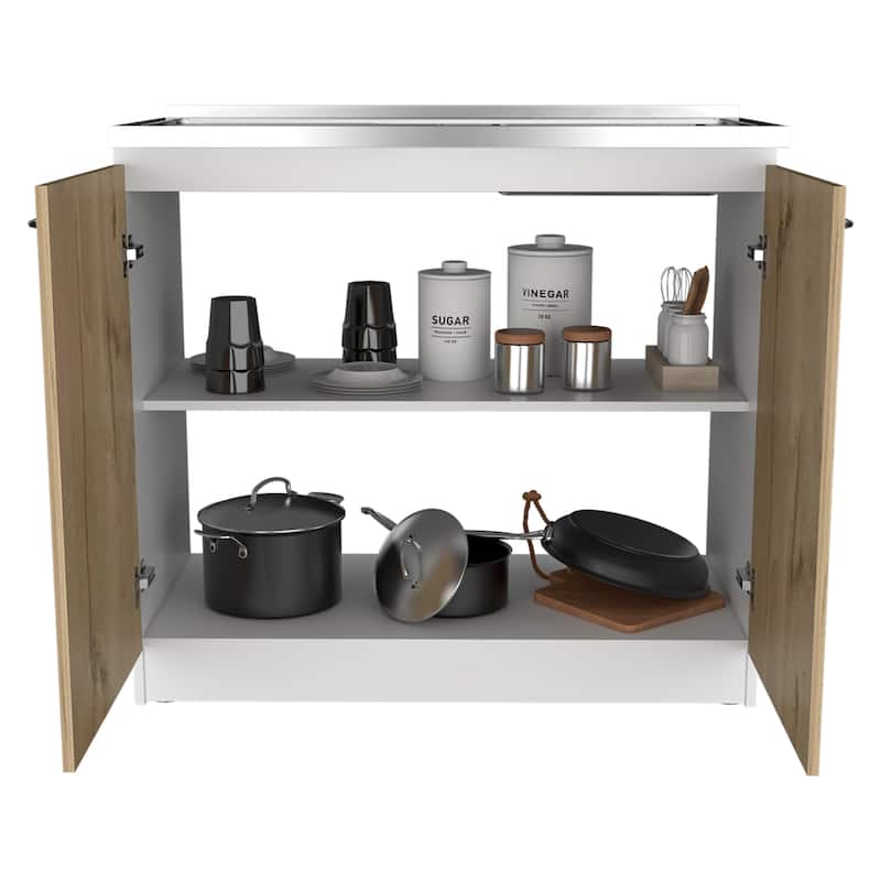 Utility Sink for Kitchen, Dining Room,White / Light Oak