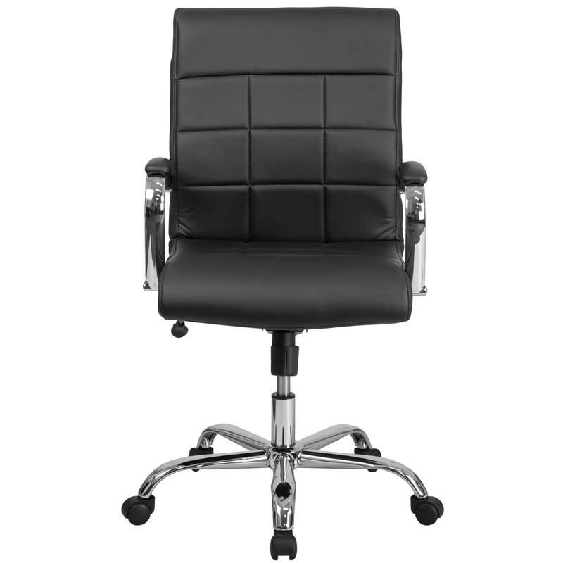 Mid-back Chrome/Vinyl Executive Swivel Office Chair