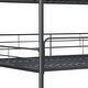 preview thumbnail 4 of 7, Black Full over Full Size Metal Triple Bunk Bed with Ladder & Fence