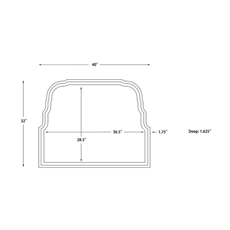 Livabliss Canterbury Traditional Mantel Mirror - 32"H x 40"W x 2"D