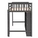 preview thumbnail 9 of 26, Twin Size Loft Bed with 8 Open Storage Shelves, Built-in Ladder, Solid Pine Wood Frame, Space-Saving Design for Bedroom, Grey