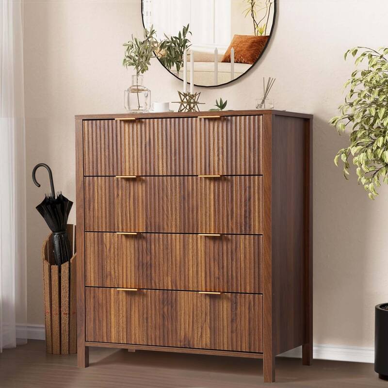 Wooden 4-Drawer Storage Cabinet Dresser