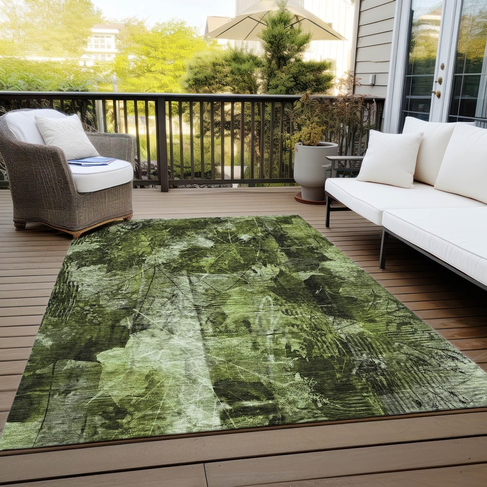 Machine Washable Indoor/ Outdoor Foilage Chantille Rug
