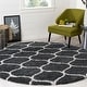 preview thumbnail 127 of 164, SAFAVIEH Hudson Shag Ogee Trellis 2-inch Thick Area Rug 8' Round - Dark Grey/Ivory - Round