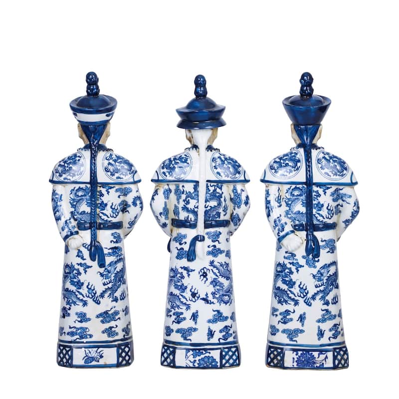 Blue And White Qing Emperors of 3 Generations Large - Set