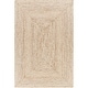 preview thumbnail 3 of 9, Jovan Farmhouse Jute Area Rug Taupe - 2' 3" x 3' 9"