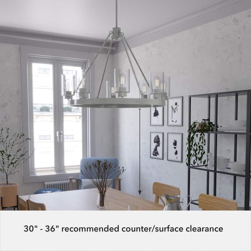 Hunter Hartland Wagon Wheel Chandelier - Dining Room, Kitchen, Entry - Modern Farmhouse, Industrial