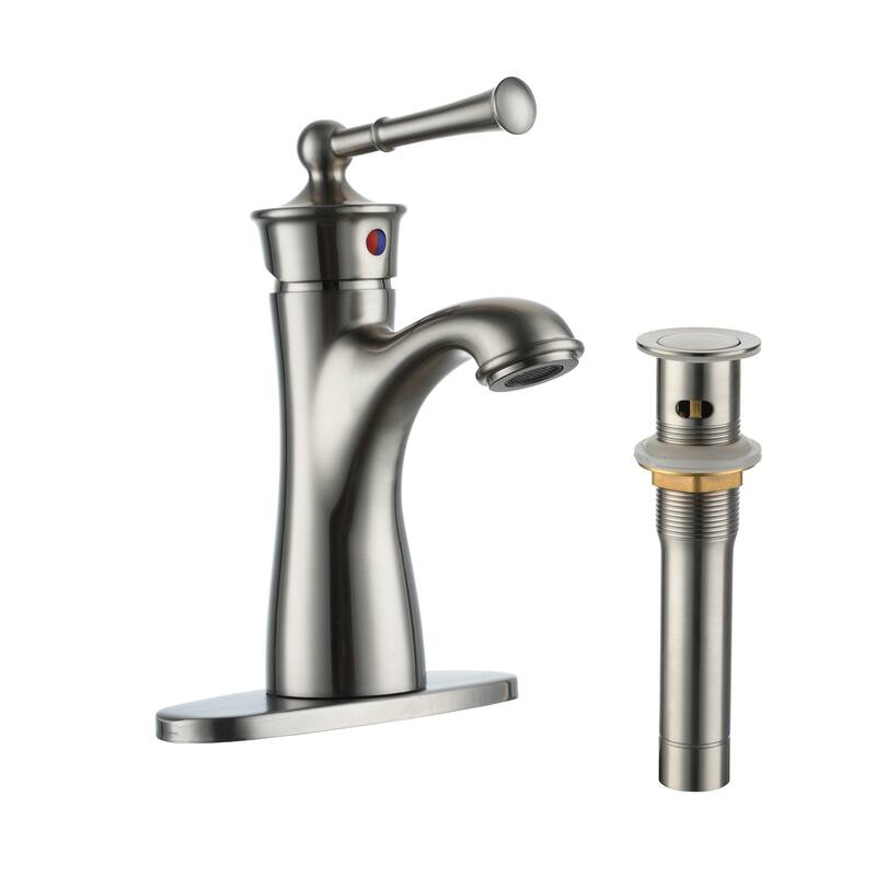 Clihome Single Handle Bathroom Sink Tap Basin Faucet - Brushed