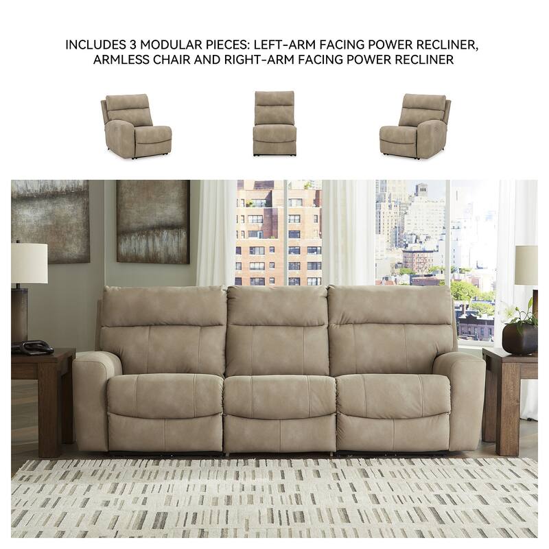 Signature Design by Ashley Next-Gen DuraPella 3-Piece Power Reclining Sectional Sofa - 105"W x 42"D x 42"H
