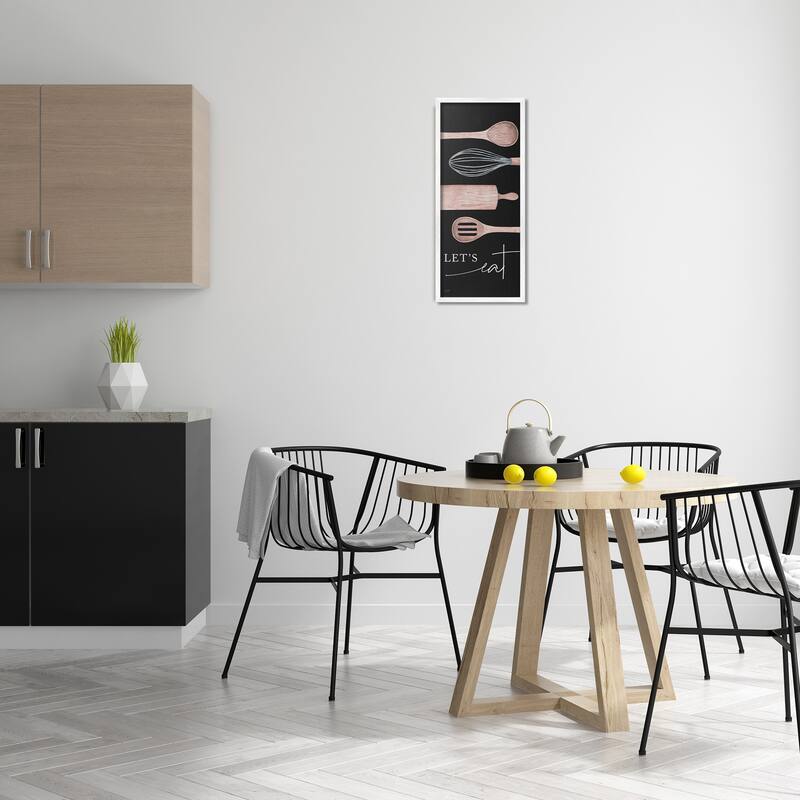 Stupell Let's Eat Varied Kitchen Cooking Utensil Phrase Framed Wall Art, Design by Lux + Me Designs