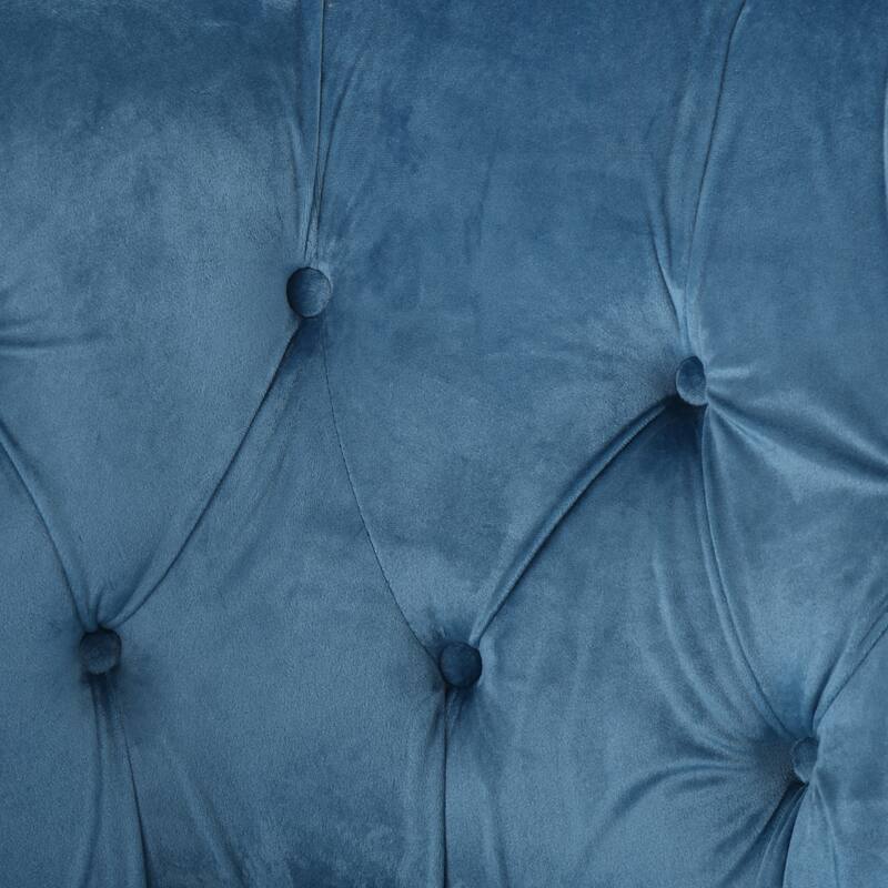 Roomfitters Tufted Upholstered Club Chair, Elegant Rolled-Arm Accent Armchair with Nailhead Trim for Living Spaces