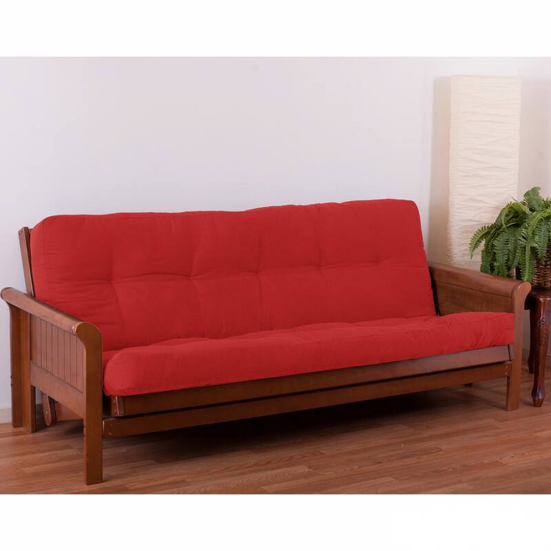 6-inch Thick Twill Futon Mattress (Twin, Full, or Queen) - Red - Queen