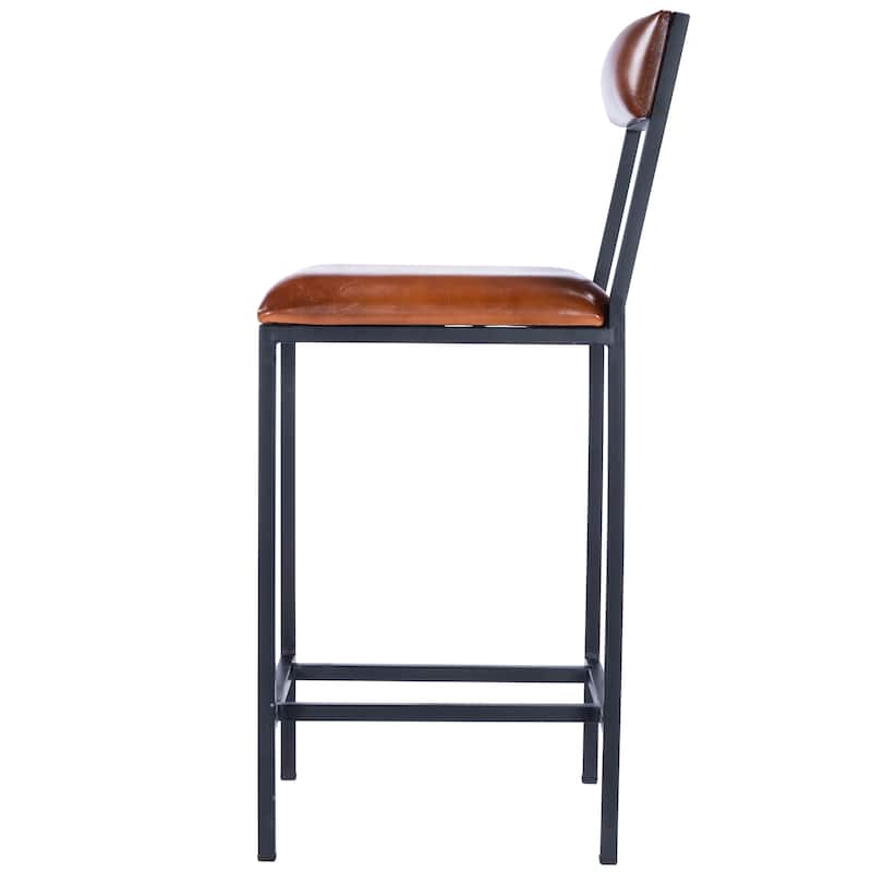 Lazarus Leather & Metal 27" Counter Stool