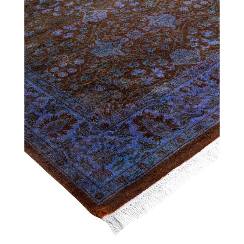 Overton Hand Knotted Wool Vintage Inspired Modern Contemporary Overdyed Orange Area Rug - 3' 0" x 10' 9"