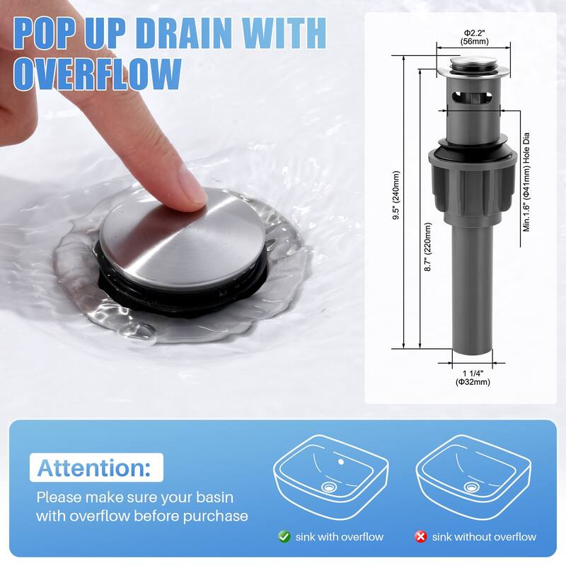 WOWOW 4 in. Centerset Double Handle High Arc Bathroom Sink Faucet