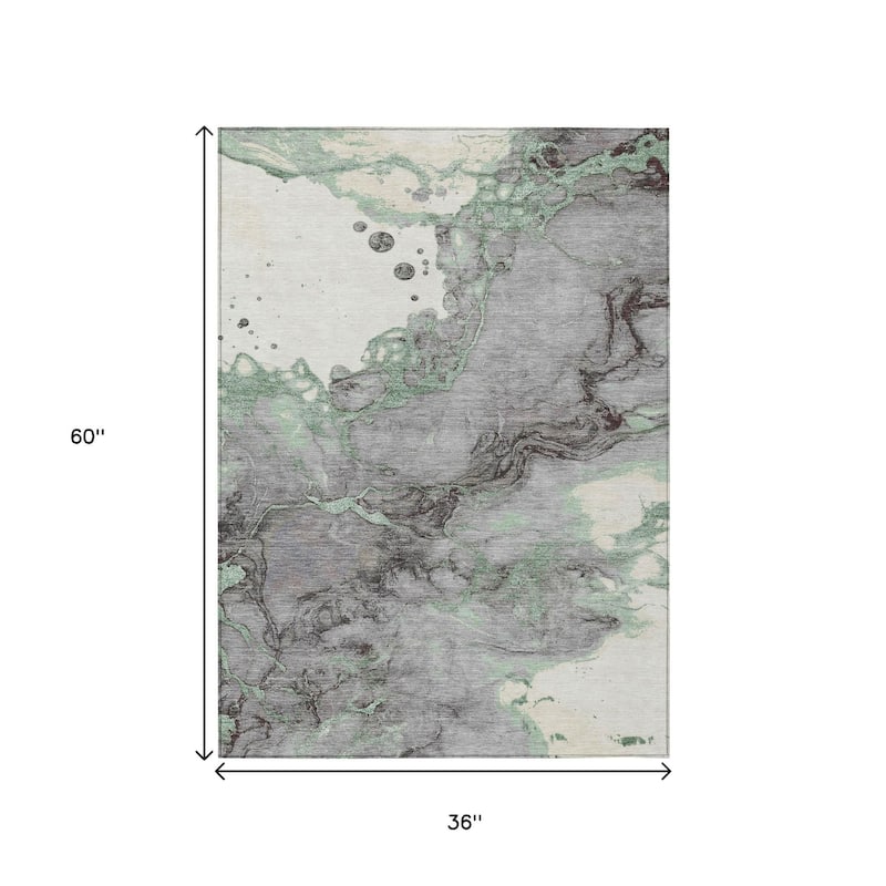 HomeRoots Abstract Transitional Rectangle Outdoor Rug