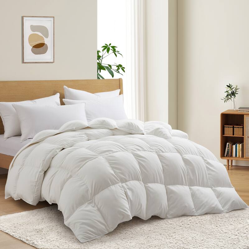 Premium Medium Weight & Lightweight White Goose Down Duvet Comforter - Twin - Heavyweight/White
