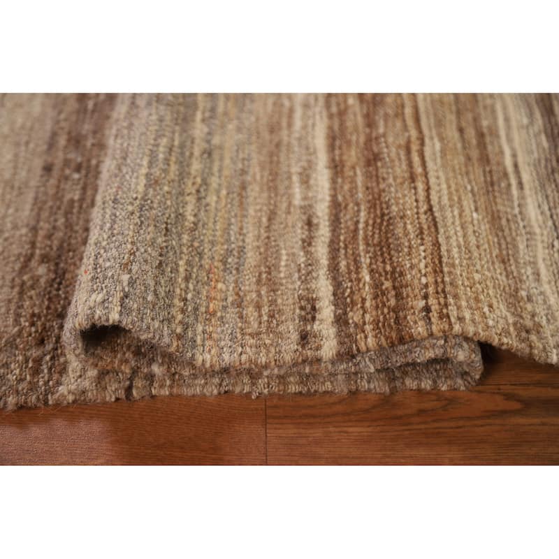 Striped Kilim Contemporary Modern Area Rug Flat-weave Wool Carpet - 5'0"x 6'8"