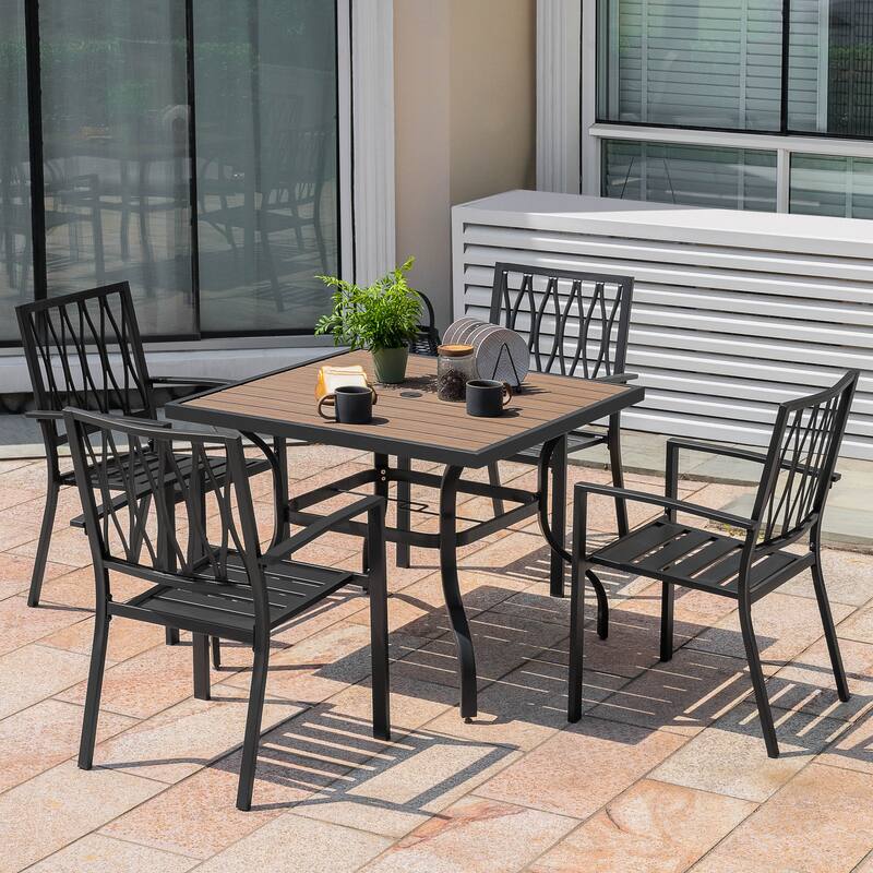 Outdoor 2-Piece Patio Chair Set, Iron Finish, Black