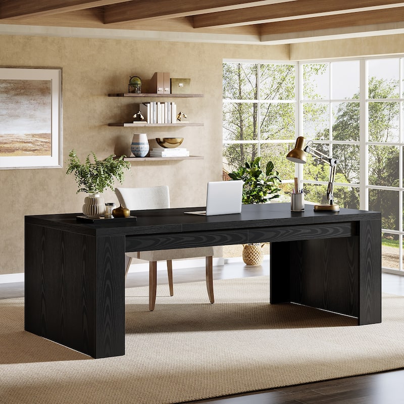 70.9" Wood Computer Desk, Executive Office Desk, Home Office Writing Workstation Business Accent Desk