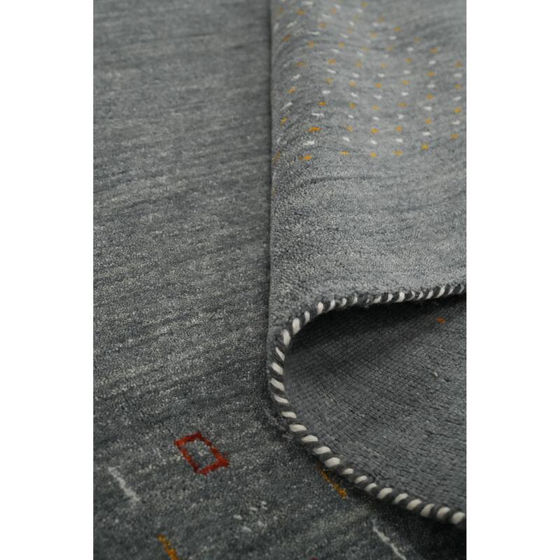 Hand Knotted Oriental 100% Wool Carpet Tribal Animal Pictorial Greys & Charcoal Gabbeh Area Rug - 8' 9'' X 8' 10''