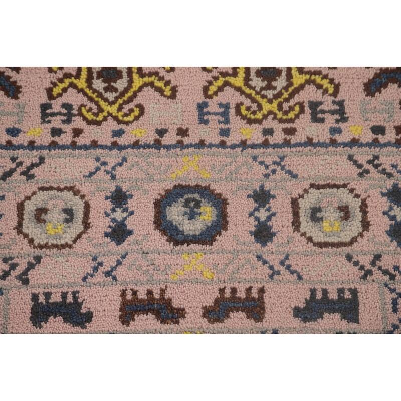 Tribal Geometric Khotan Runner Rug Hand-Knotted Wool Carpet - 2'7"x 8'0"