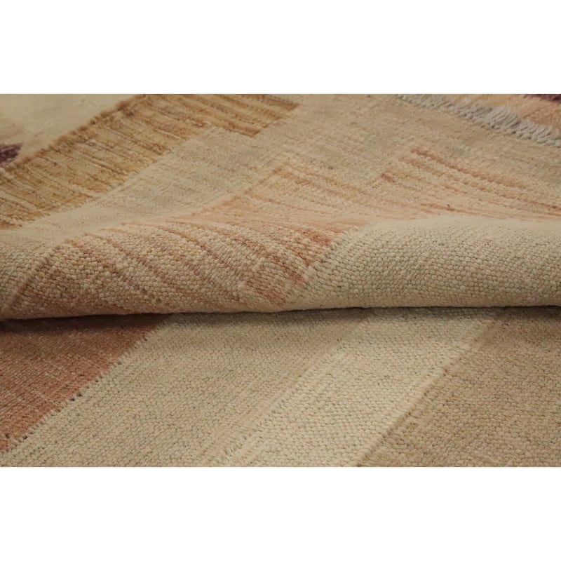 Hand Woven Oriental 100% Wool Carpet Southwestern Tribal Brown Kilim Area Rug - 9' 9'' X 8' 2''