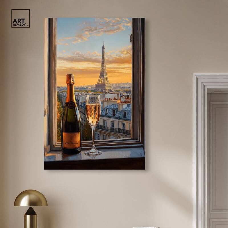 Classy Drink in Paris Canvas by Art Remedy, Gallery Wrapped