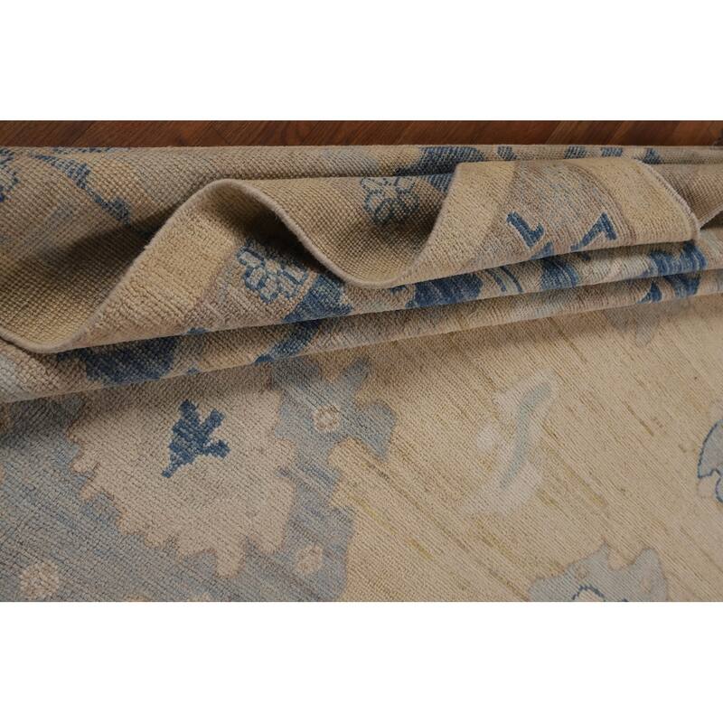 Vegetable Dye Oushak Oriental Large Rug Handmade Yellow Wool Carpet - 10'1"x 13'6"