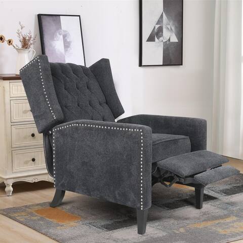 House Arm Pushing Recliner Chair, Gray
