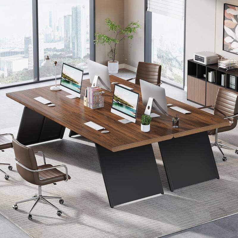 6.57 FT Conference Room Table, Rectangle Executive Desk, 79" L x 27.56" W