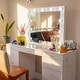 preview thumbnail 19 of 26, Boahaus Elara Extra-Large Vanity Desk with 11 Drawers – Smart LED Mirror & Speakers, Hollywood Lights, or Standard Mirror