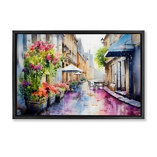 Stupell Summer Street Scene Framed Floater Canvas Wall Art Design By ...