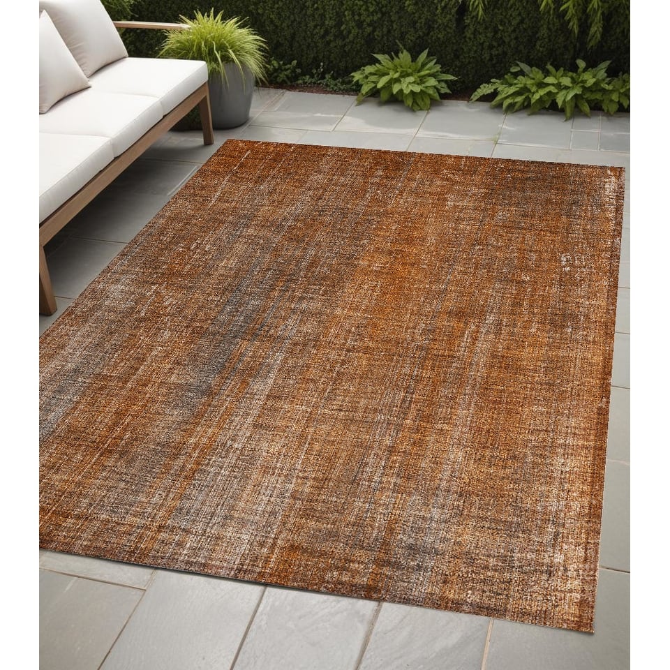 Elri Stripe Weather Resistant Timeless Fusion Outdoor Rug
