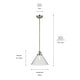 preview thumbnail 16 of 68, Kichler Lighting Avery 1-Light Pendant Light with Seeded Glass